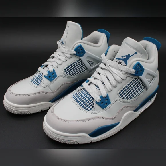 Air Jordan 4 Retro (GS) Off White/Military Blue 6.5Y - Picture 10 of 14